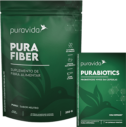 Imagem do conjunto de produtos Pura Fiber e Purabiotics