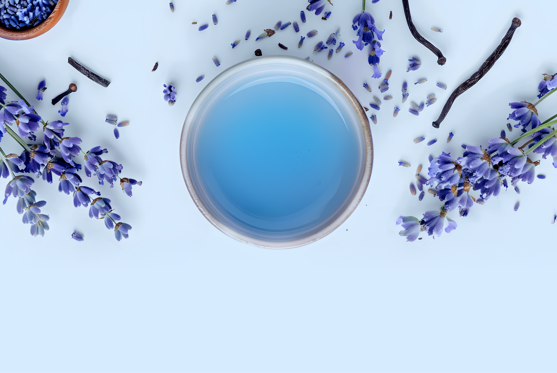 Blue calm com flores de lavanda