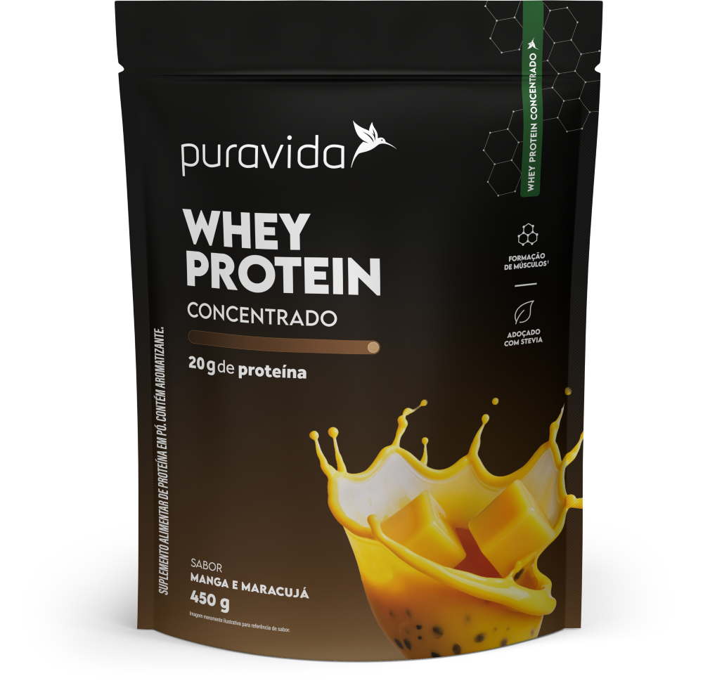 WHEY PROTEIN MANGA E MARACUJA WPC 450G