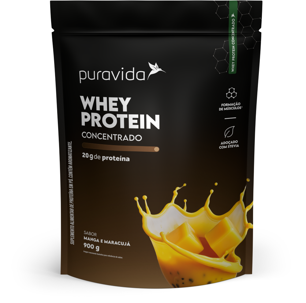 WHEY PROTEIN MANGA E MARACUJA WPC 900G